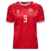 Camisa de Futebol Dinamarca Rasmus Hojlund #9 Equipamento Principal Europeu 2024 Manga Curta